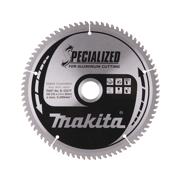 MAKITA saw blade SPECIALIZED 235 mm bore 30 mm number of teeth 80 B-33277 - Saw blades for aluminium