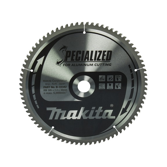 MAKITA Sägeblatt SPECIALIZED 305 mm Bohrung 30 mm Zähnezahl 80 B-33342 - Sägeblätter für Aluminium