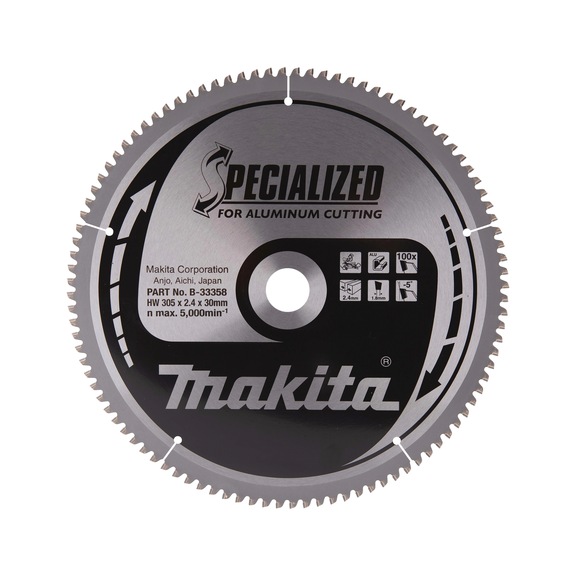 MAKITA saw blade SPECIALIZED 305 mm bore 30 mm number of teeth 100 B-33358 - Saw blades for aluminium
