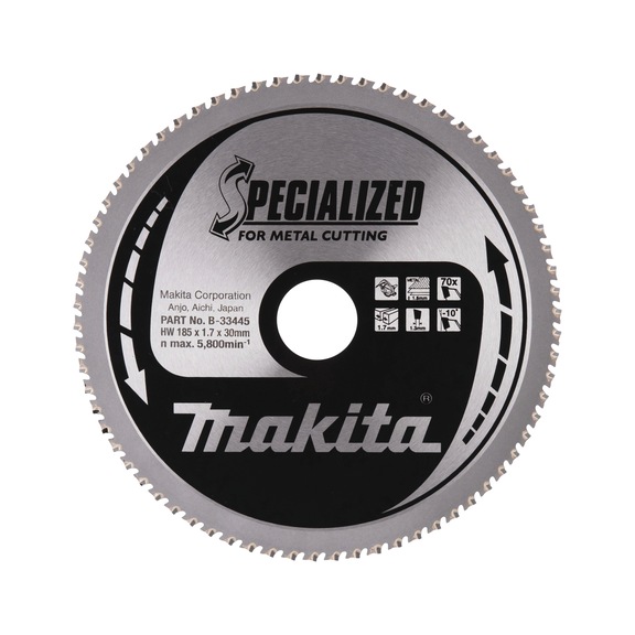 MAKITA saw blade SPECIALIZED 185x30 mm 70 teeth B-33445 - Saw blades for metal