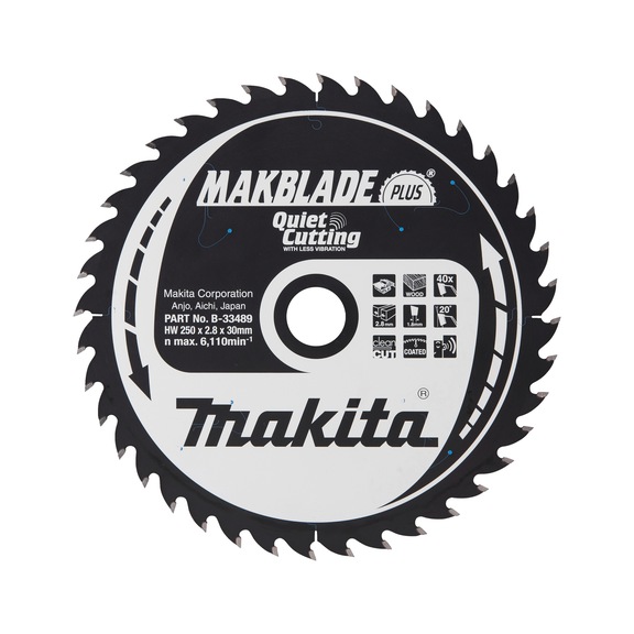 MAKITA saw blade MAKBLADE+ 250x 30 mm 40 teeth B-33489 - Saw blades for wood