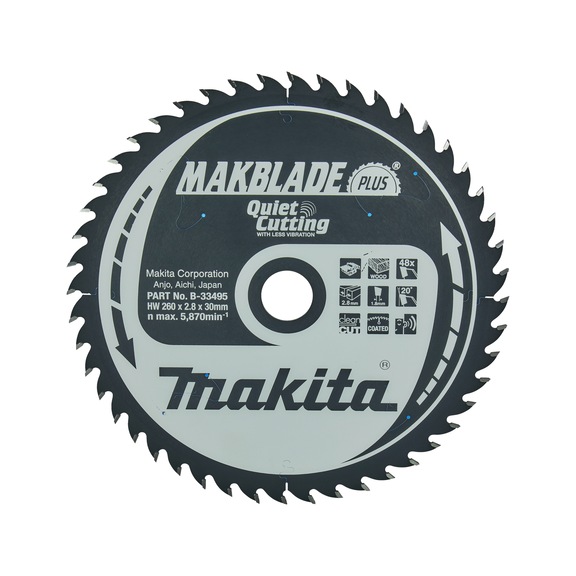 MAKITA Sägeblatt MAKBLADE+ 260x 30 mm 48 Zähne B-33495 - Sägeblätter für Holz