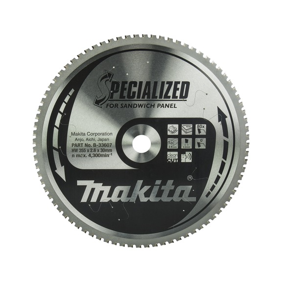 MAKITA Sägeblatt SPECIALIZED 355 mm Bohrung 30 mm Zähnezahl 80 B-33607 - Sägeblätter für spezielle Anwendungen