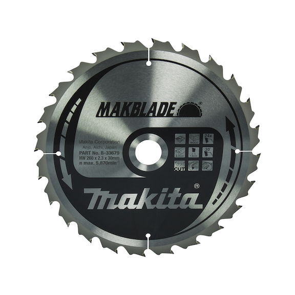 MAKITA saw blade SPECIALIZED 260x30 mm 24 teeth B-33679 - Saw blades for wood