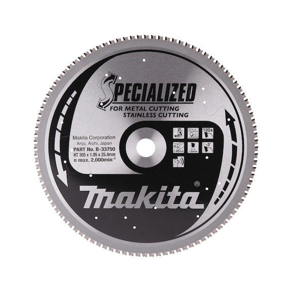 MAKITA Sägeblatt SPECIALIZED 305x25,4 mm 100 Zähne B-33750 - Sägeblätter für Metall