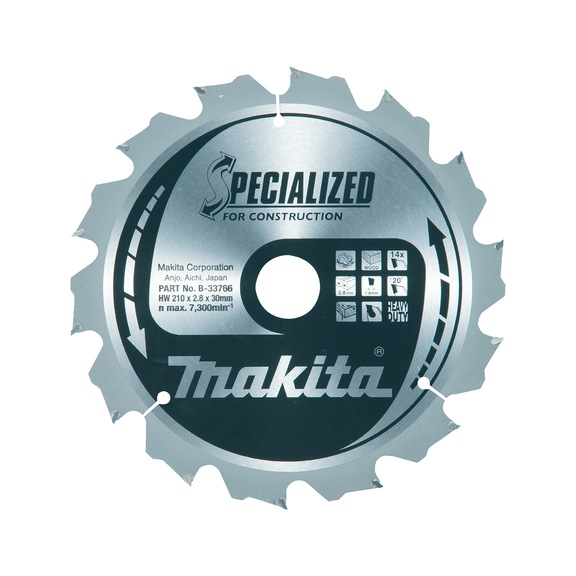 MAKITA saw blade SPECIALIZED 210x30 mm 14 teeth B-33766 - SPECIALIZED saw blades