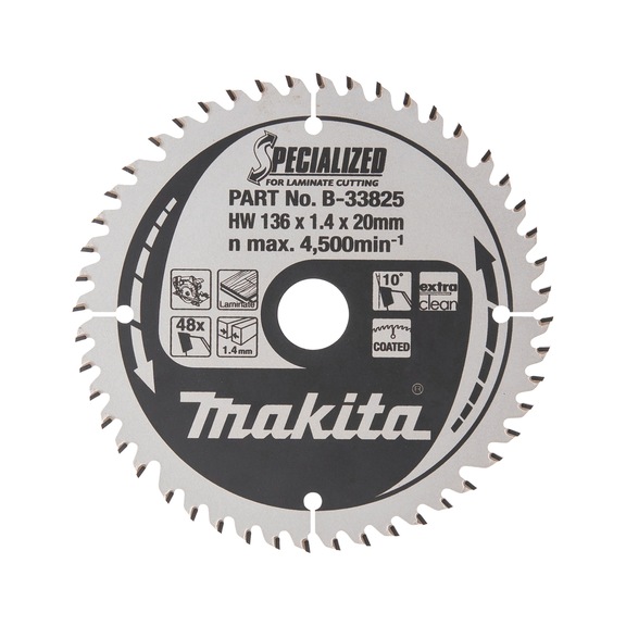 MAKITA saw blade SPECIALIZED 136x20 mm 48 teeth B-33825 - SPECIALIZED saw blades