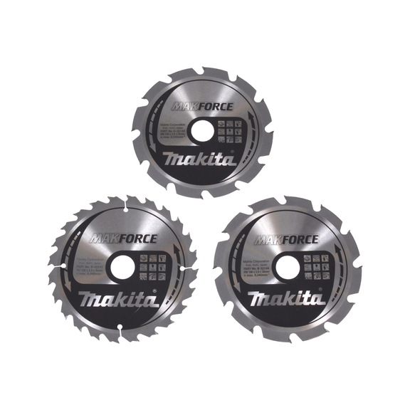 MAKITA circular saw blade MAKFORCE set 3-piece 190 mm number of teeth 12/12/24 B-33906 - Circular saw blade MAKFORCE
