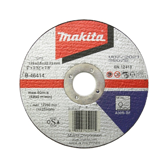 MAKITA cutting disc diameter 125 mm 2.5 mm A30R-BF steel B-46414 - Cutting discs for metal