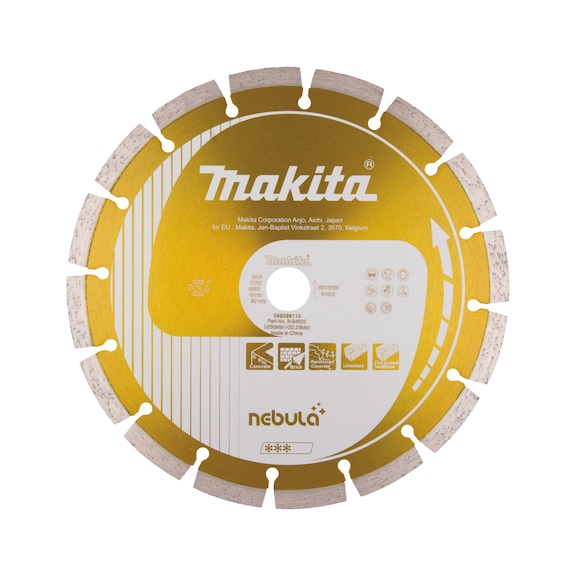 MAKITA Diamanttrennscheibe Nebula Durchmesser 230mm Stärke 2,4mm Trocken B-54025 - Diamanttrennscheiben Nebula