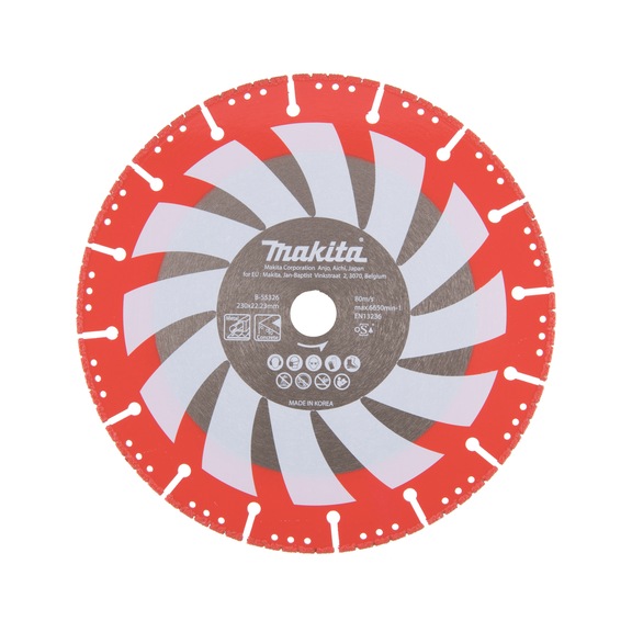 MAKITA Diamantscheibe Rettung Durchmesser 230 mm Stärke 3,1 mm B-55326 - Diamanttrennscheiben Rescue