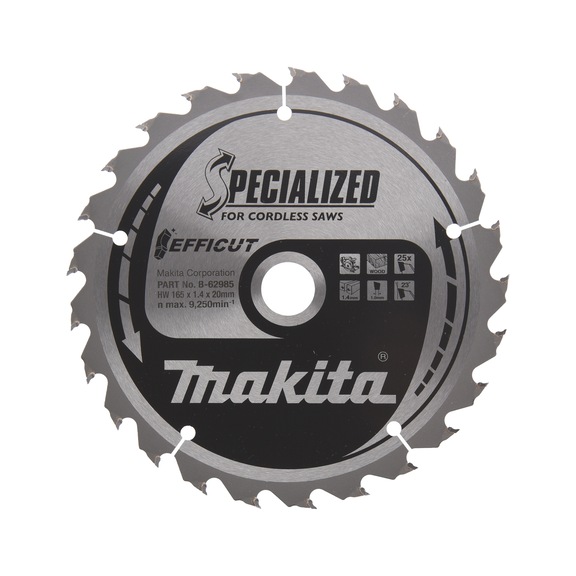 MAKITA saw blade EFFICUT 165 mm width 1.4 mm bore 20 mm number of teeth 25 B-62985 - Saw blades for wood and MDF