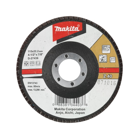 MAKITA serrated lock washer diameter 115 mm Z40 angled D-27436 - Flap discs