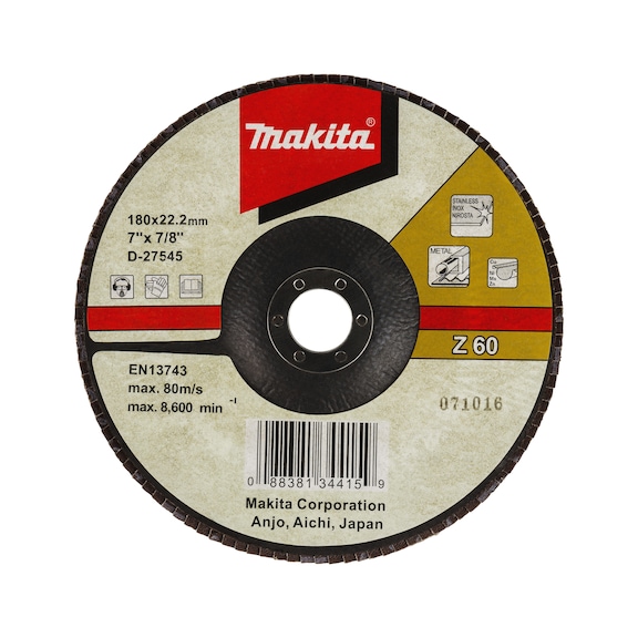 MAKITA serrated lock washer diameter 180 mm Z60 angled D-27545 - Flap discs