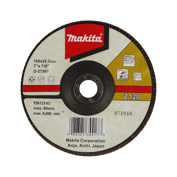 MAKITA serrated lock washer diameter 180 mm Z120 angled D-27567 - Flap discs
