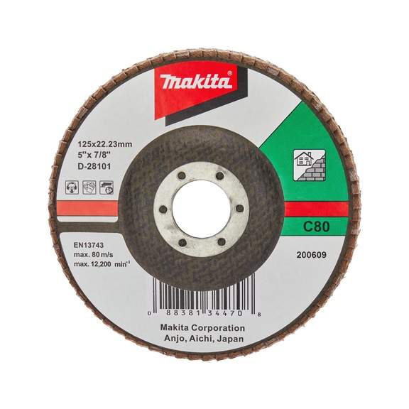 MAKITA serrated lock washer diameter 125 mm C80 flat D-28101 - Flap discs