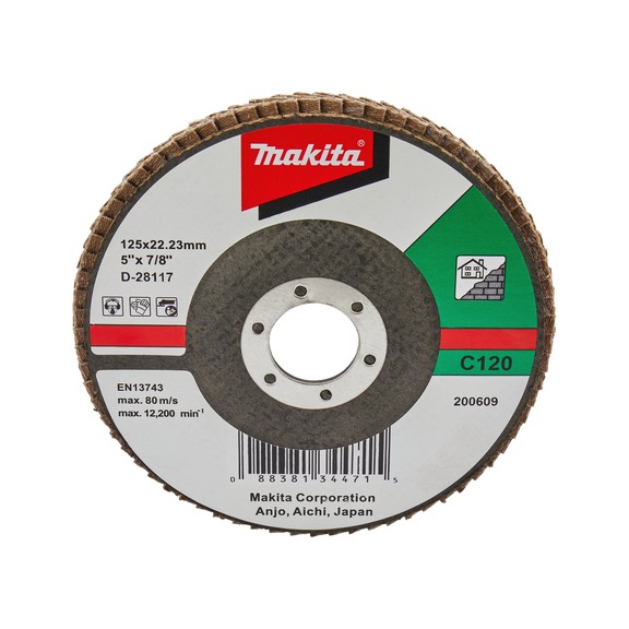 MAKITA serrated lock washer diameter 125 mm C120 flat D-28117 - Flap discs