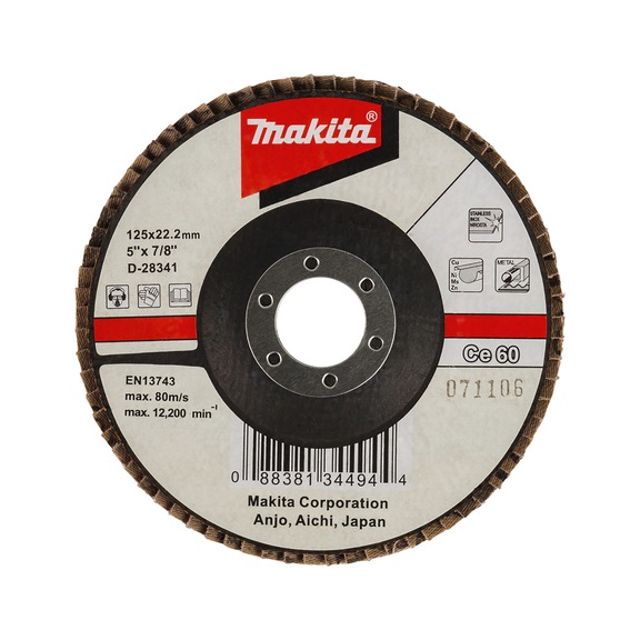 MAKITA serrated lock washer diameter 125 mm CE60 angled D-28341 - Flap discs