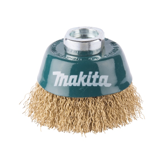 MAKITA cup brush diameter 60 mm crimped brass M14 D-39746 - Cup brush