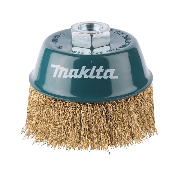 MAKITA cup brush diameter 100 mm crimped brass M14 D-39805 - Cup brush