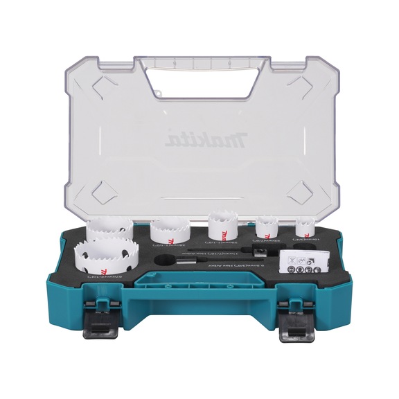 MAKITA hole saw set sanitary 9-piece HSS-BiM diameter 19-57 mm D-47117 - HSS bi-metal hole saw sets