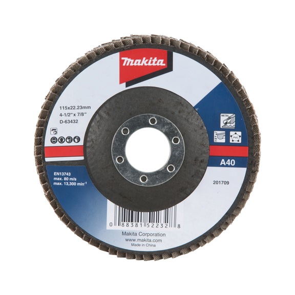 MAKITA serrated lock washer diameter 115 mm A60 angled D-63448 - Flap discs