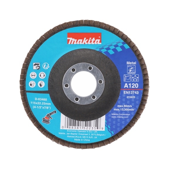 MAKITA serrated lock washer diameter 115 mm A120 angled D-63460 - Flap discs