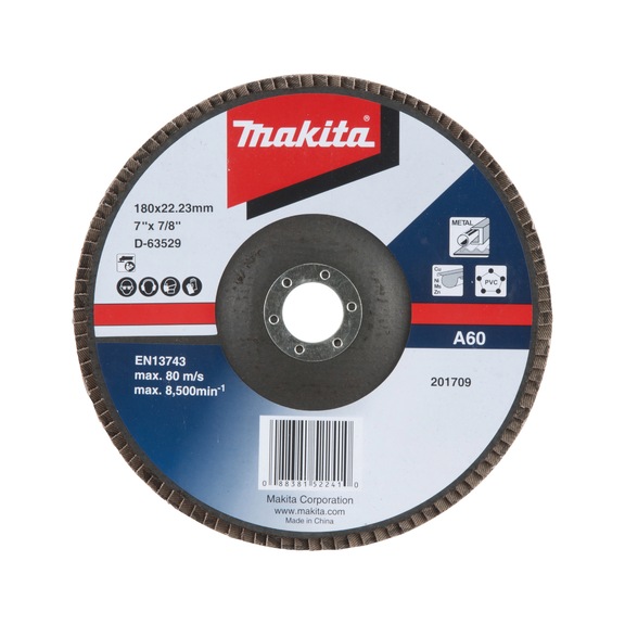 MAKITA serrated lock washer diameter 180 mm A60 angled D-63529 - Flap discs