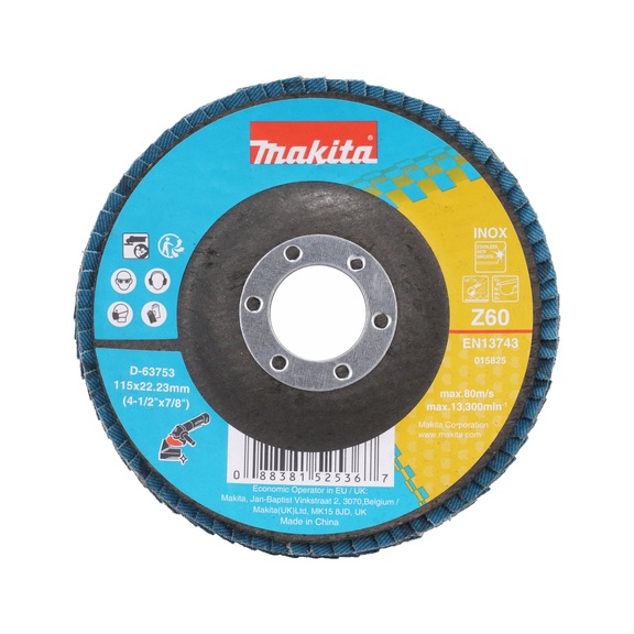 MAKITA serrated lock washer diameter 115 mm Z60 angled D-63753 - Flap discs
