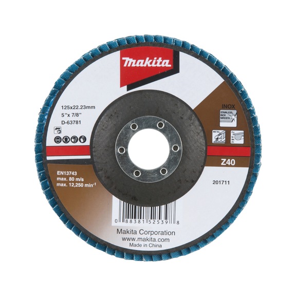 MAKITA serrated lock washer diameter 125 mm Z40 angled D-63781 - Flap discs
