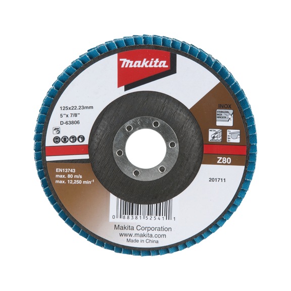 MAKITA serrated lock washer diameter 125 mm Z80 angled D-63806 - Flap discs