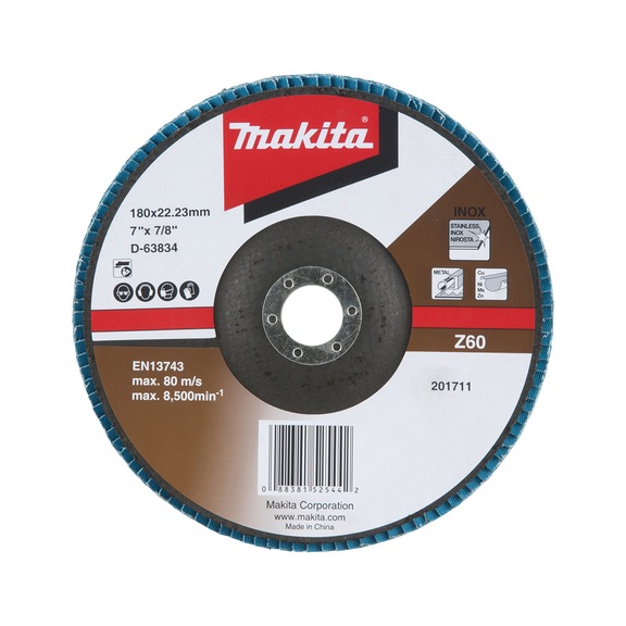 MAKITA serrated lock washer diameter 180 mm Z60 angled D-63834 - Flap discs