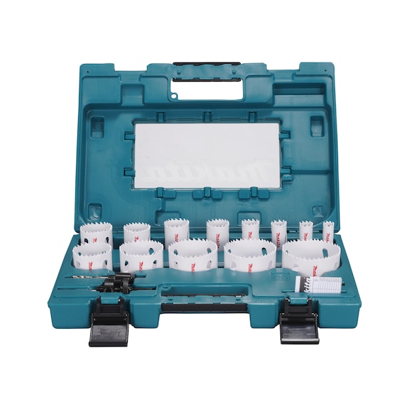 MAKITA universal hole saw set 16-piece diameter 16-76 mm D-63993 - HSS bi-metal hole saw sets