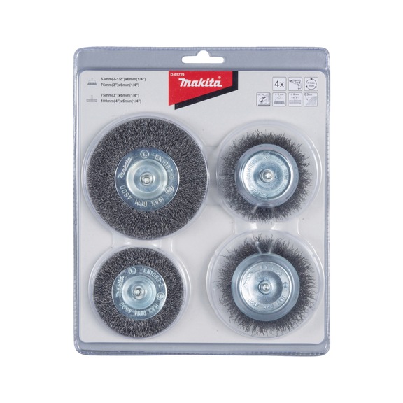 MAKITA cup and round brush set 4-piece D-65729 - Cup brush