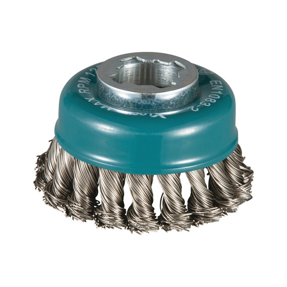 MAKITA cup brush diameter 80mm X-LOCK knotted stainless steel D-73330 - Cup brush X-LOCK