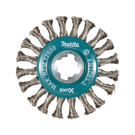 MAKITA round brush 115mm X-LOCK knotted stainless steel X-LOCK D-73352 - Round brush