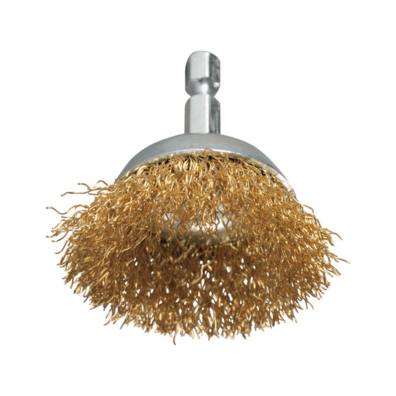 MAKITA cup brush diameter 38 mm crimped galvanised 1/4 inch hexagon D-73601 - Cup brush