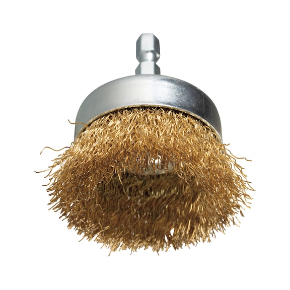 MAKITA cup brush diameter 50 mm crimped galvanised 1/4 inch hexagon D-73617 - Cup brush