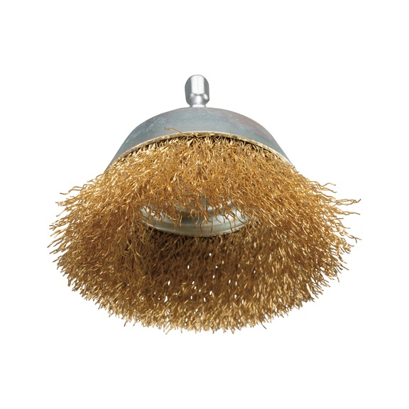 MAKITA cup brush diameter 75 mm crimped galvanised 1/4 inch hexagon D-73639 - Cup brush