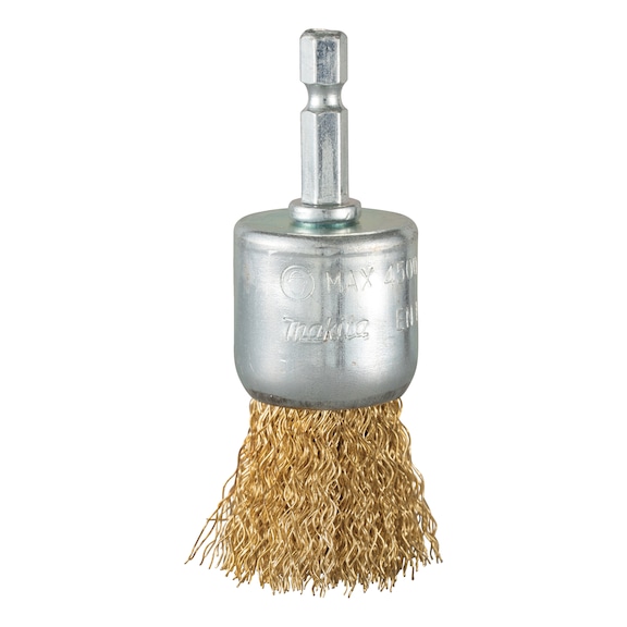 MAKITA paintbrush diameter 28mm crimped galvanised 1/4 inch hexagon D-73732 - Brush brush