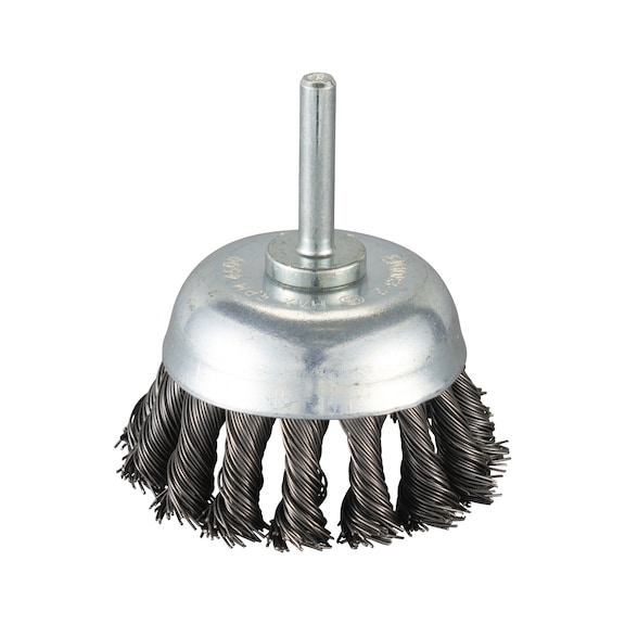 MAKITA cup brush diameter 63 mm knotted galvanised steel round shaft D-73798 - Cup brush