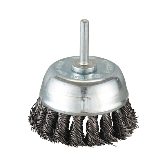 MAKITA cup brush diameter 75 mm knotted galvanised steel round shaft D-73807 - Cup brush