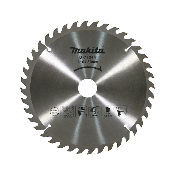 MAKITA circular saw blade standard 216x30 40 teeth D-77344 - SPECIALIZED saw blades