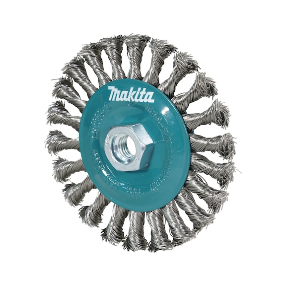 MAKITA round brush diameter 125 mm M14 braided stainless steel D-77540 - Round brush