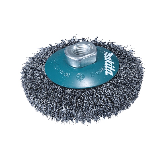 MAKITA cone brush diameter 115 mm M14 corrugated stainless steel D-77562 - Cone brush