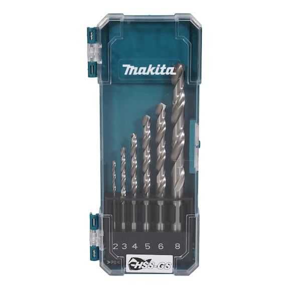 MAKITA Drill bit set HSS-GS Diameter 2-8 mm Round shank 6 pieces D-78346 - Metal drill M-Force