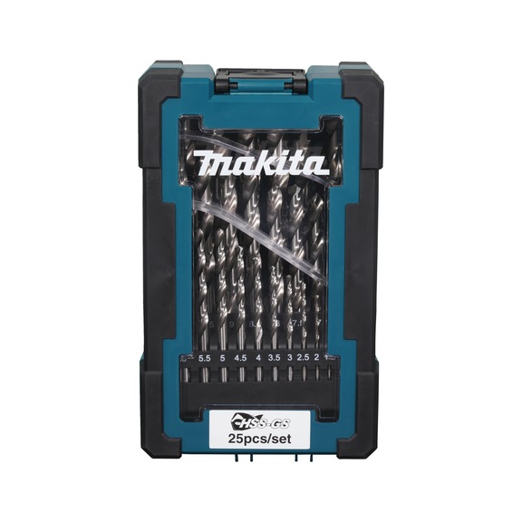 MAKITA drill bit set HSS-GS diameter 1-13 mm round shank 25 pieces D-78368 - Metal drill M-Force