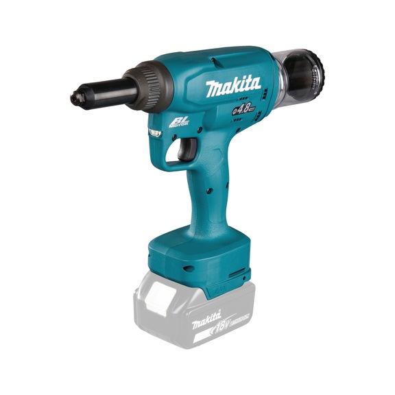 MAKITA cordless blind rivet setter 18V setting force 10 kN lifting height 25 mm DRV150Z - Blind riveting tool (rechargeable battery)