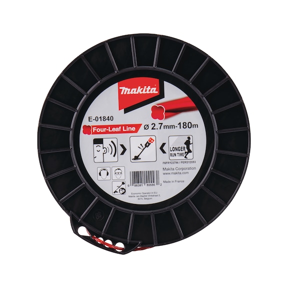 MAKITA mowing line Four-Leaf 2.7mm x 180m noise-reduced E-01840 - Mowing threads