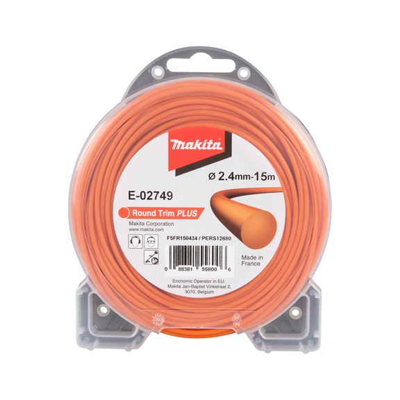 MAKITA Mowing line round 2.4mm x 15m Round Trim PLUS E-02749 - Mowing threads
